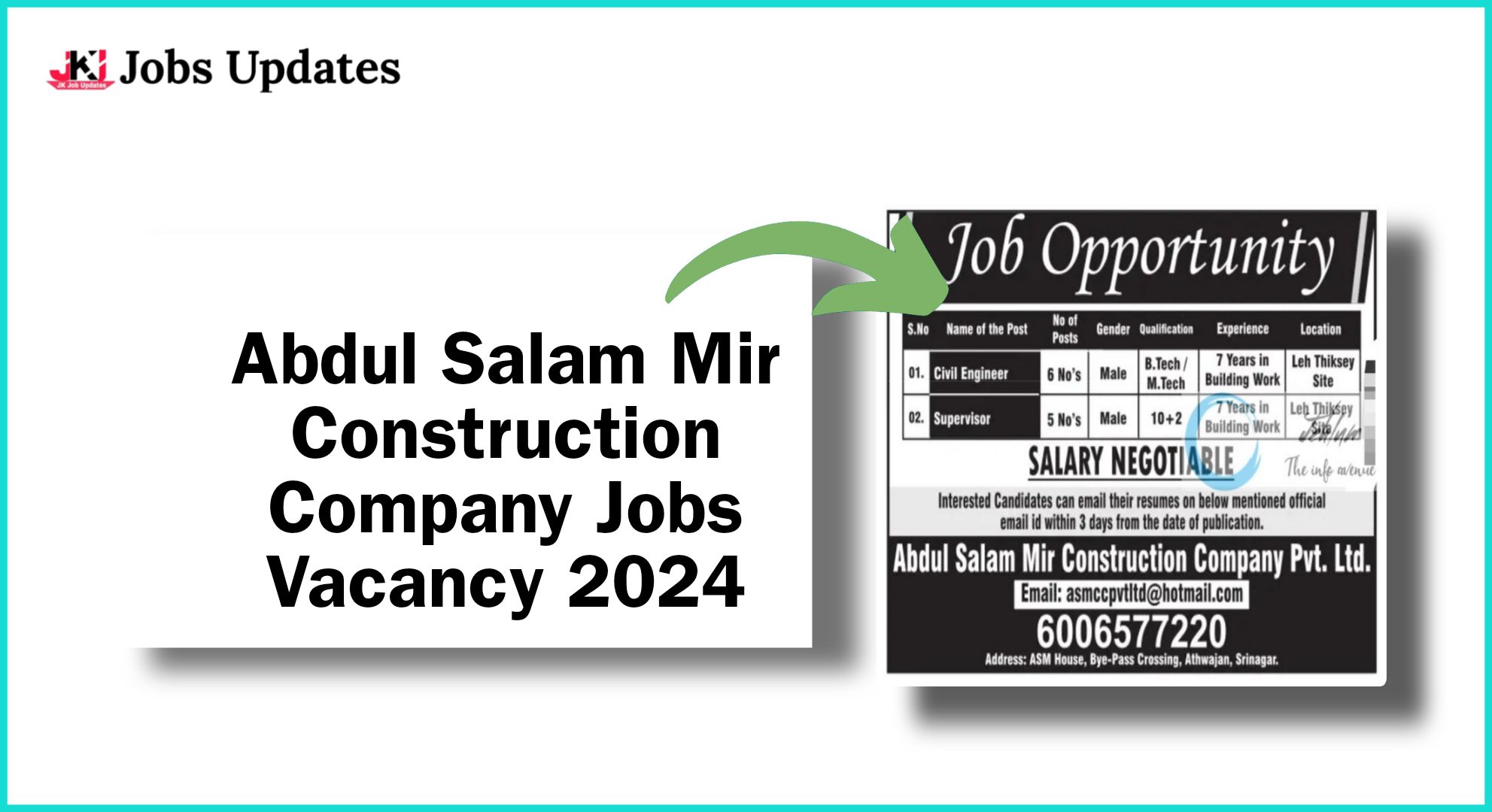 abdul salam mir construction company jobs vacancy 2024