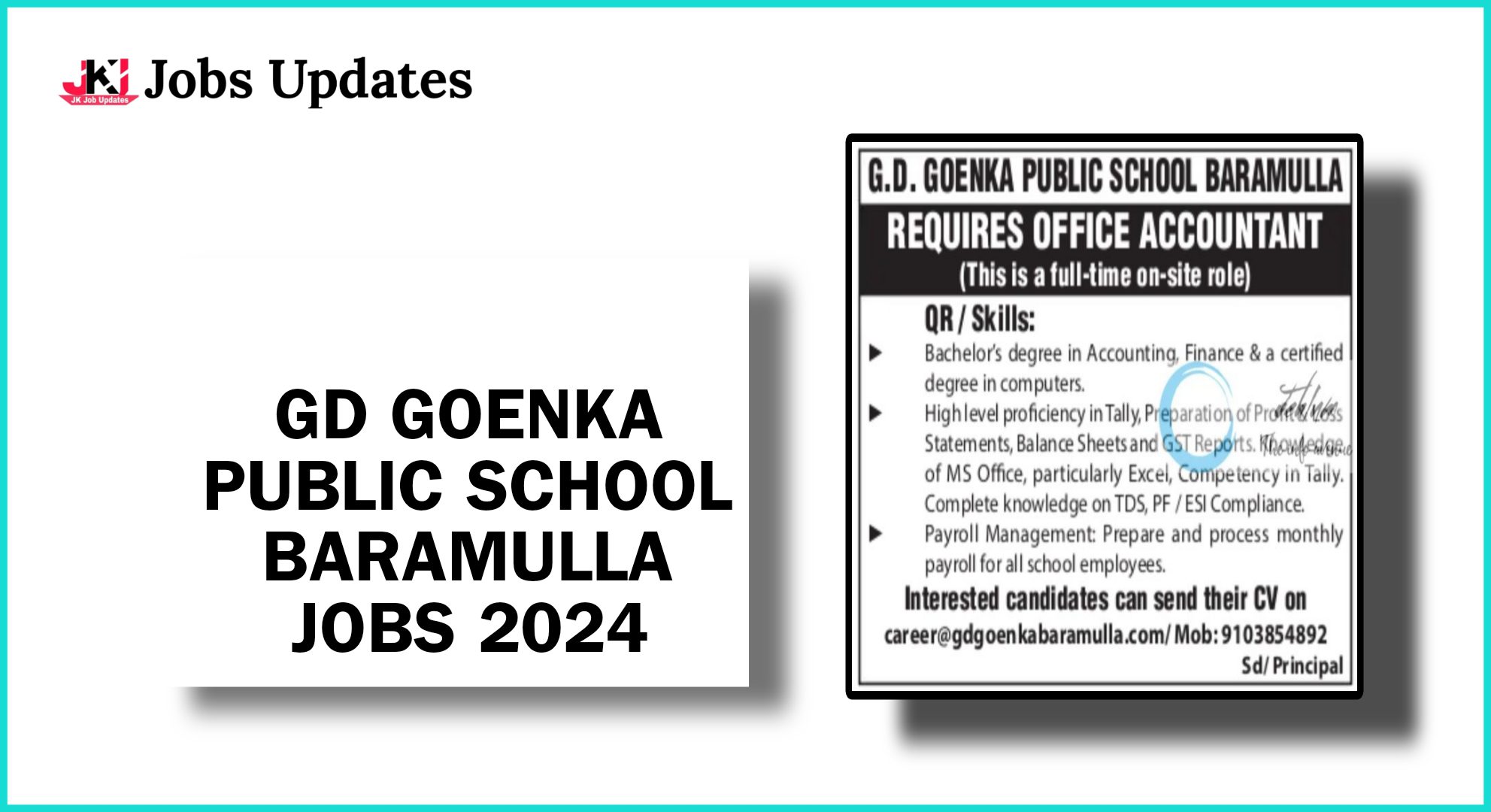gd goenka public school baramulla accountant jobs 2024
