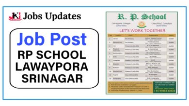 r.p. school lawaypora srinagar jobs advertisement 2024